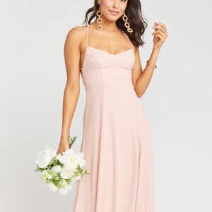 NEW! Show Me Your Mumu Godshaw Goddess Dress Bridesmaid Size XXS Dusty Blush